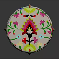 Colorful Floral Pattern Sofa Stool With Wooden Legs For Home Decor