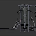 Dual Station Multi Functional Gym Equipment With Metal Frame Cable System And Weight Plates