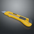 High Quality Yellow Utility Knife Hardware Tool With Ergonomic Grip And Sharp Blade 3d model