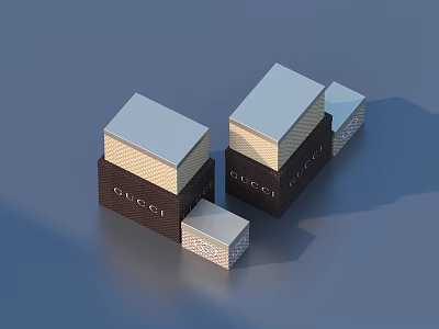 Luxury GUCCI Daily Necessities Boxes With Various Sizes And Elegant Design 3d model