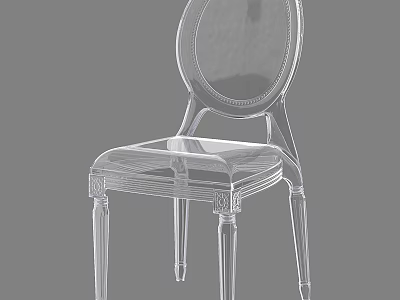 Transparent Acrylic Single Chair With Elegant Backrest And Delicate Leg Design 3d model