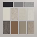 Assorted Fabric Swatches With Different Colors Textures And Neutral Tones 3d model