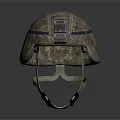 Camouflage Pattern Military Helmet With Adjustable Straps And Tactical Accessory Design 3d model