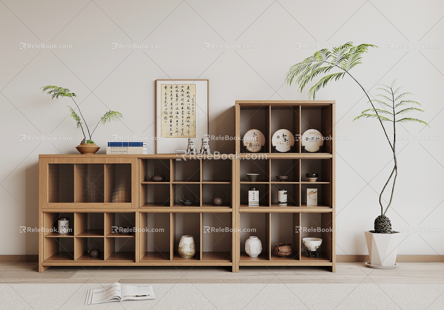 New Chinese Storage Rack Tea Rack 3d model