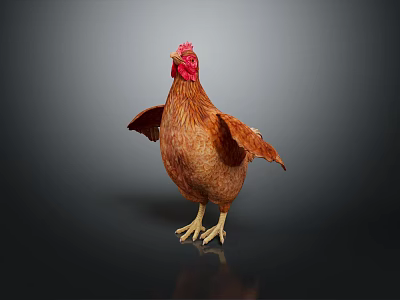 Modern hen animals 3d model