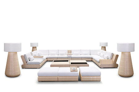 Modern outdoor sofa outdoor leisure sofa combination 3d model