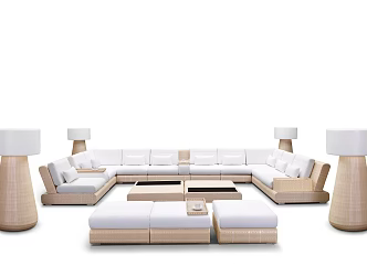 Modern outdoor sofa outdoor leisure sofa combination 3d model