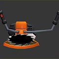 Orange And Black Lawn Mower With Long Shaft Blade Handle And Engine