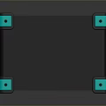 Black Computer Case with Turquoise Protective Corners and Sleek Modern Design