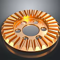 Golden Circular Gear Shaped Lighting Fixture Set With Decorative Holes Design
