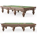 Classic Billiard Table Sports Equipment With Green Felt Surface And Carved Wooden Legs
