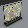 ISTEP Themed Square Frame Design With Yellow Radial Lines And Live Stream Elements