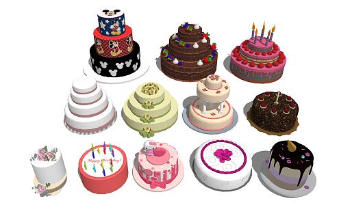 Birthday Cake Modern Cake 3d model