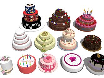 Birthday Cake Modern Cake 3d model