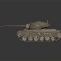 Detailed Military Tank Model With Khaki Color Cannon Armored Tracks And Military Style