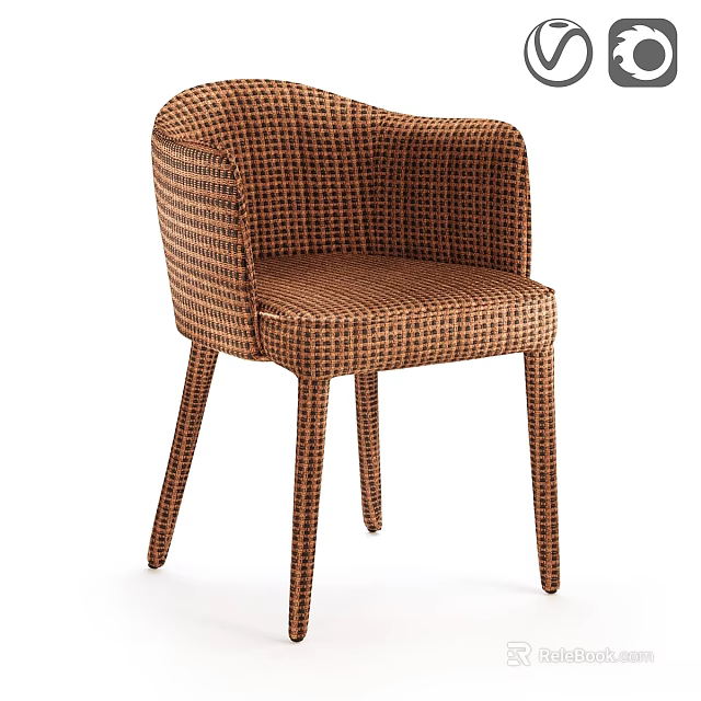 Modern Woven Stool With Armrest Stylish Comfortable Design For Home Interior 3d model