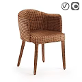 Modern Woven Stool With Armrest Stylish Comfortable Design For Home Interior 3d model