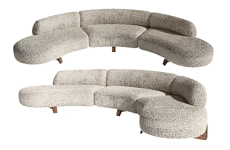 Modern Curved Multiplayer Sofa 3d model