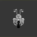 Shiny Silver Cruiser Motorcycle With Chrome Accents Black Seat Spoked Wheels And Floor Reflection
