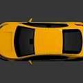 Modern Yellow Car with Sleek Design Black Roof Silver Wheels and Glossy Reflection