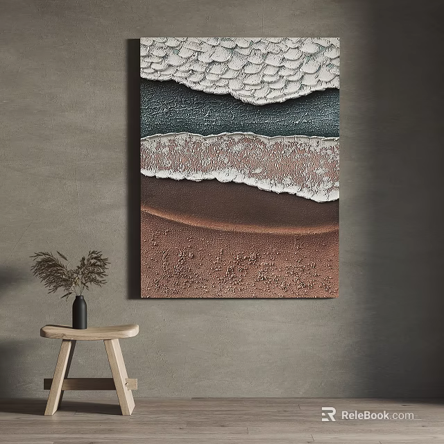 Textured Abstract Wall Art With Neutral Tones For Modern Interior Decor 3d model