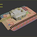 Detailed Military Tank 3D Model With Tracks Turret And Cannon Design