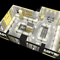 Luxury Modern Jewelry Store Interior Design With Golden Decoration And Exquisite Display Cabinets Bright Lighting