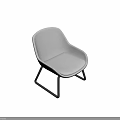 Modern White Single Chair With Upholstered Seat And Black Metal Legs