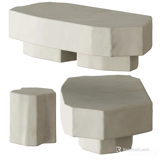 Modern Coffee Table Designs Featuring Geometric Shapes And Smooth Concrete Surfaces 3d model