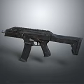 Modern Black Tactical Assault Rifle Weapon Featuring Rail System And Grip 3d model