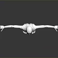 Game and Movie Silver Robot Character in Standing Pose with Arms Outstretched on Reflective Floor