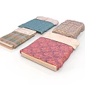 Multiple Colorful Patterned Mattresses With Different Designs And Textures For Bedroom Furniture