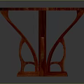 Classic Red Round Wooden Table With Smooth Surface And Crossed Legs Design