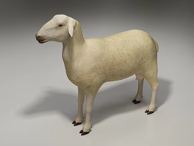 White Reptile Model Standing On Gray Background With Realistic Texture Details 3d model