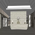 Modern Luxury Sales Office Interior Design With Comfortable Sofa Coffee Tables And Chandeliers