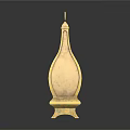 Golden Decorative Pendant With Elegant Design Hanging Loop And Vintage Style