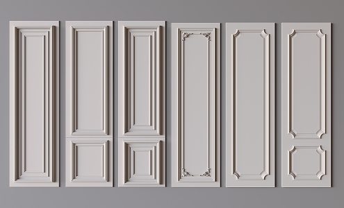 French Cream Wall Panel French Carved Wall Panel 3d model