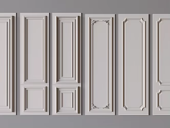 French Cream Wall Panel French Carved Wall Panel 3d model