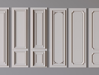 French Cream Wall Panel French Carved Wall Panel 3d model