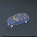 Blue Sedan Car Showcasing Shiny Exterior Roof And Wheel Details On Dark Background