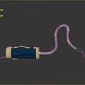 Sleek Portable Computer Speaker Featuring Blue Beige Exterior and Black Flexible Hose Design