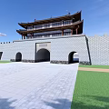 Ancient building city gate commercial 3d model