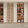 Bookcase rattan door 3d model