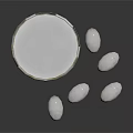 Orange Supplement Container With White Tablets For Nutritional Support
