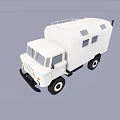 White Camper Truck With Roof Rack Side Windows And Cargo Area
