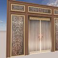 New Chinese Style Door Copper Door 3d model