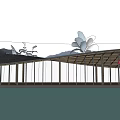 Modern Post Station Small Public Building Post Station Building Catering Building Internet Celebrity Building Cafe Building 3d model