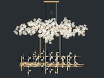 Light Luxury Chandelier Metal Chandelier 3d model