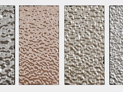 Decorative Wall Panels With Various Textured Patterns And Shiny Surface Finishes 3d model