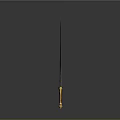 Curved Sword with Sharp Bladed Edge Golden Ornate Hilt and Red Wooden Handle